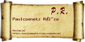 Paulcsenetz Róza névjegykártya